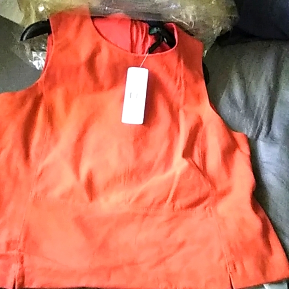RALPS LAUREN  SUEDE TOP,ORANGE WITH TAGS. NWT,no issues PL